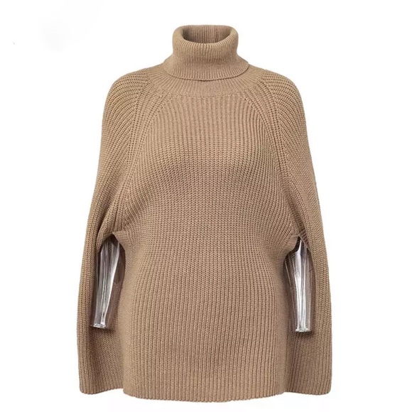 Camel Cloak Turtleneck Sweater - Picture 3 of 8